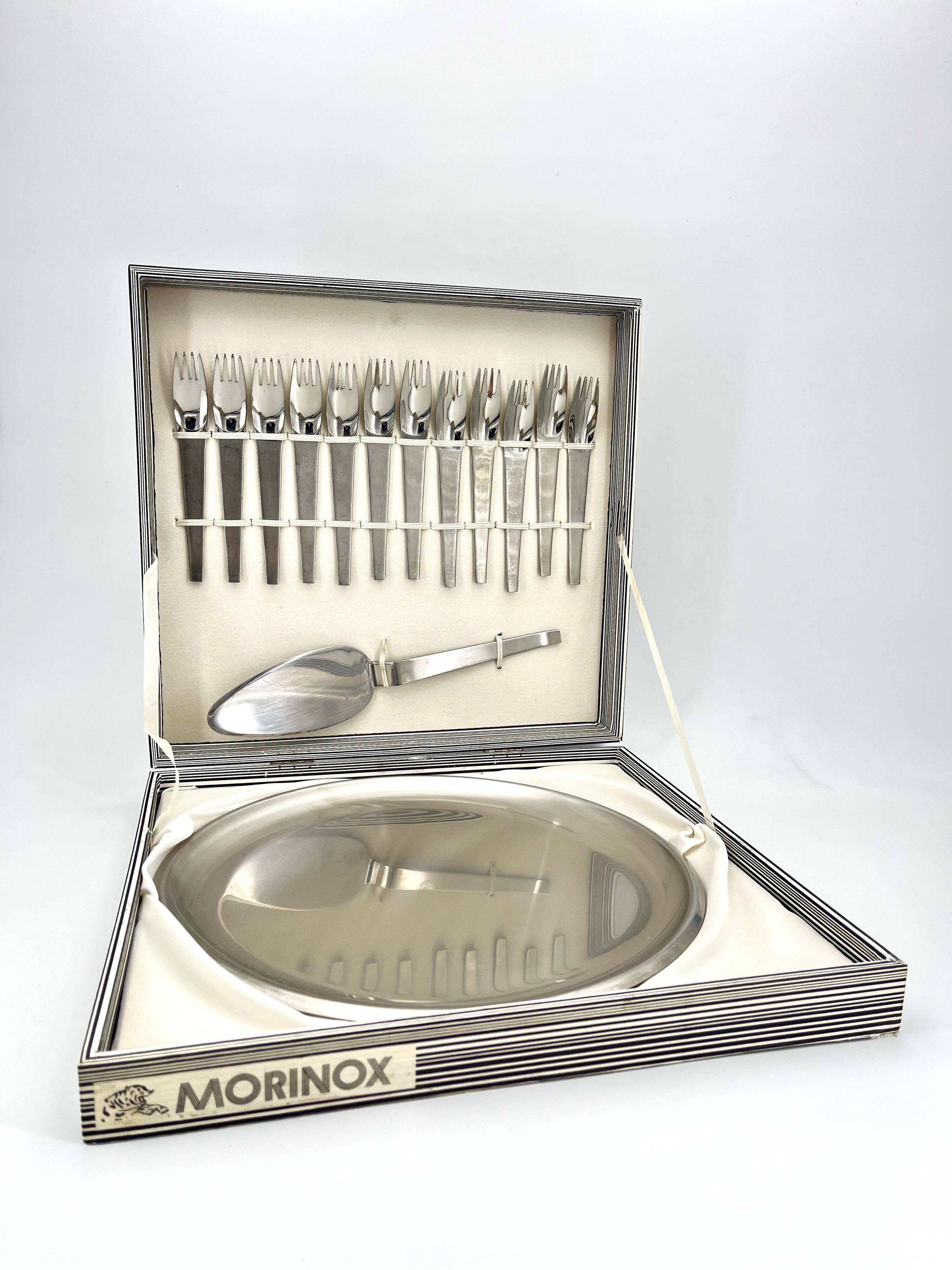 Vintage Carl Auböck Morinox Dessert Set cutlery, Tableware, Italy, 1950s