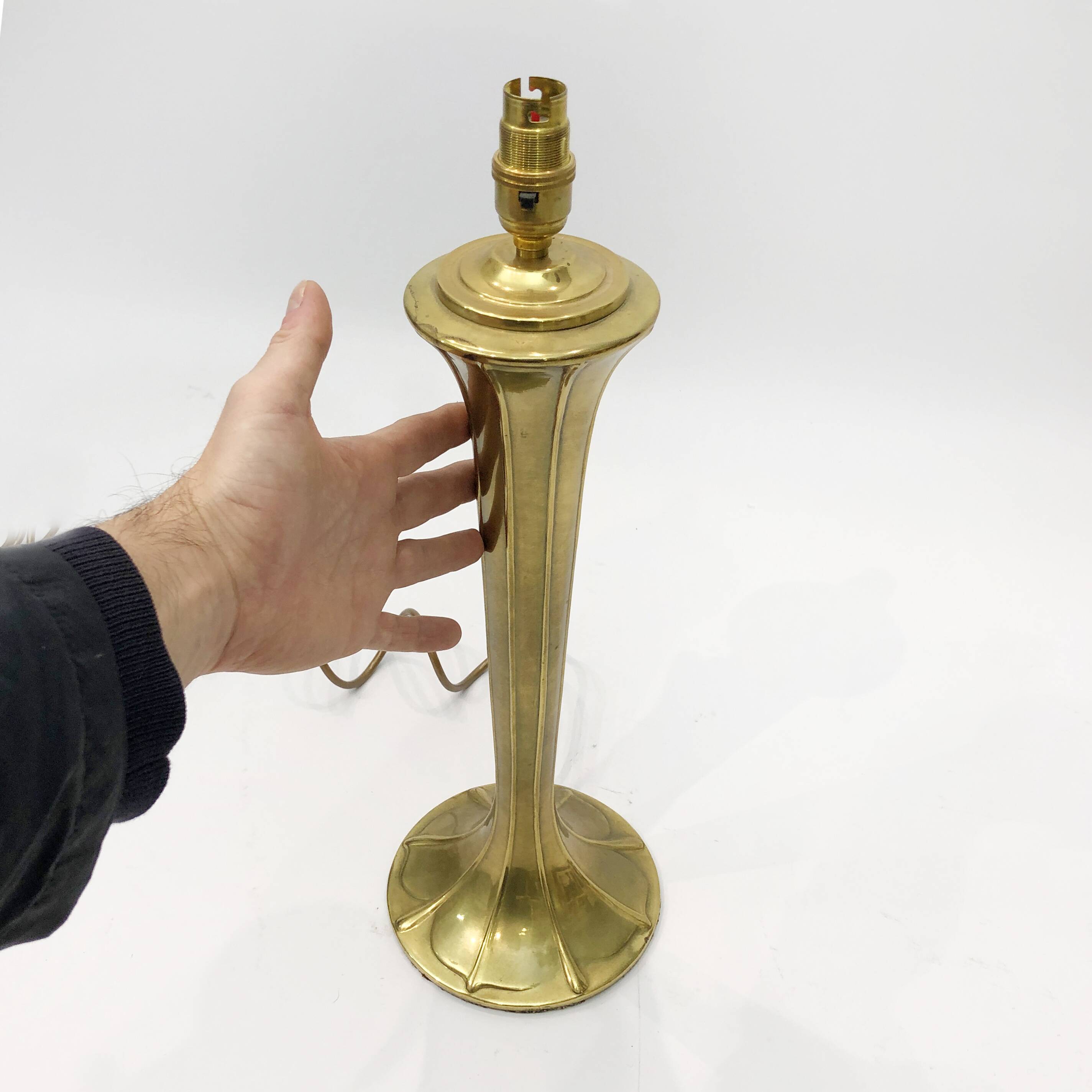 Brass Art Nouveau Style Table Lamp 1970s Glamour Chic Jugendstil Light