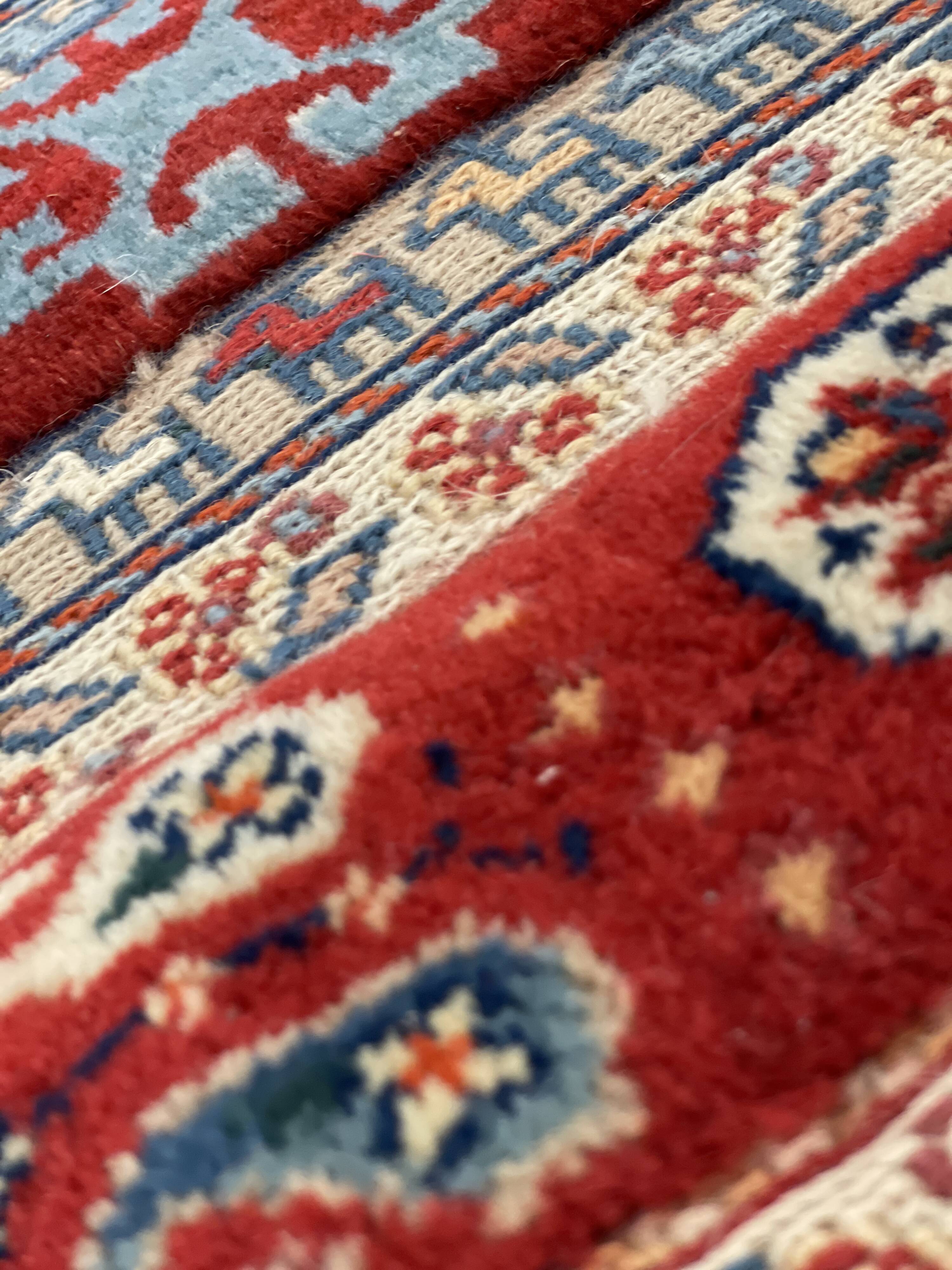 Vintage Style Red Kilim Rug Wool Handmade Tribal Flatweave 167x108cm