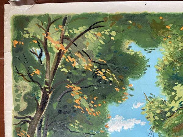 Affiche originale tourisme ''Ile de France'' 62x100cm 1945