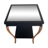Black and wood side table