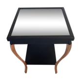 Black and wood side table