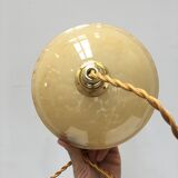 Yellow Clichy glass suspension and golden eder
