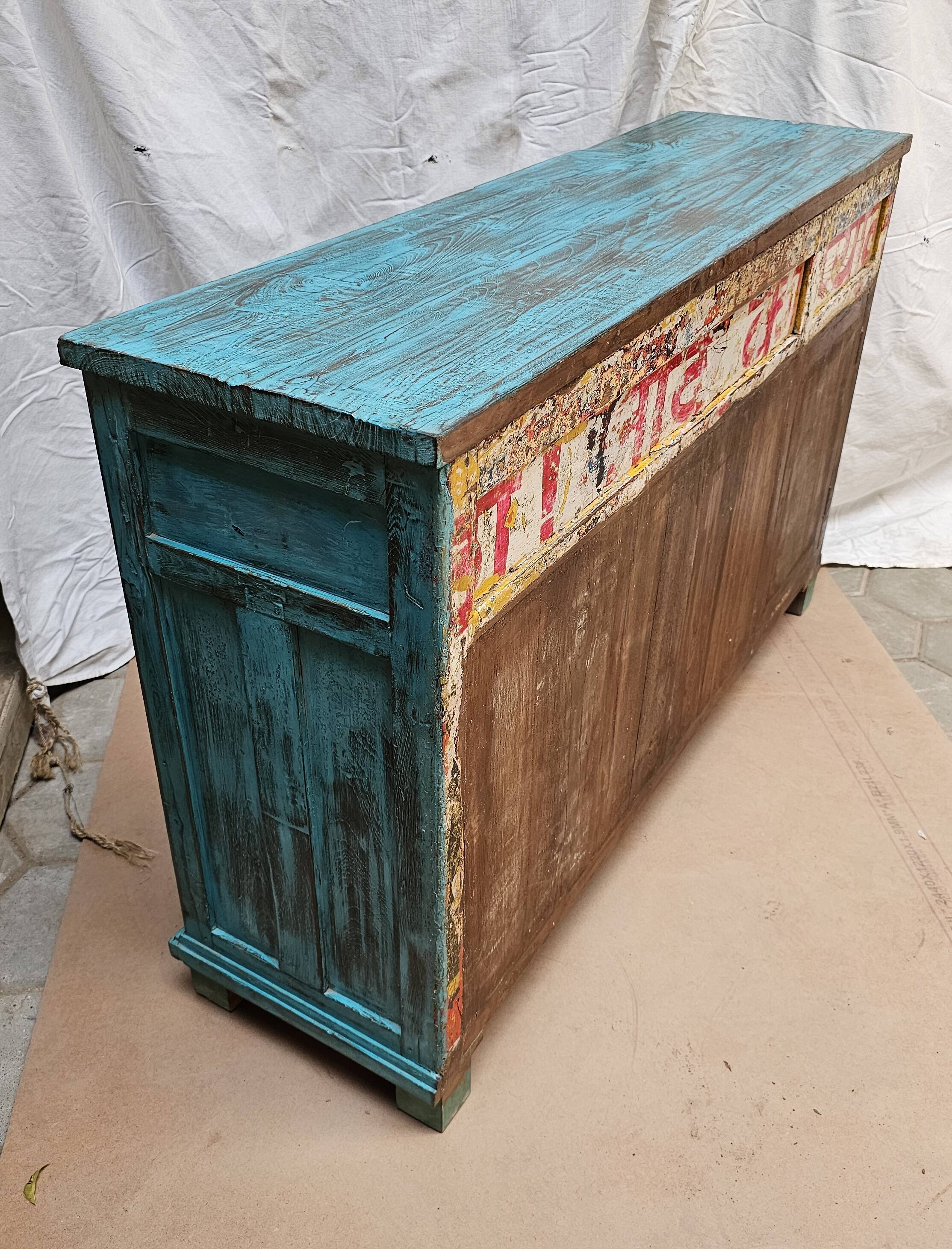 Old merchant's counter in Burmese teak.