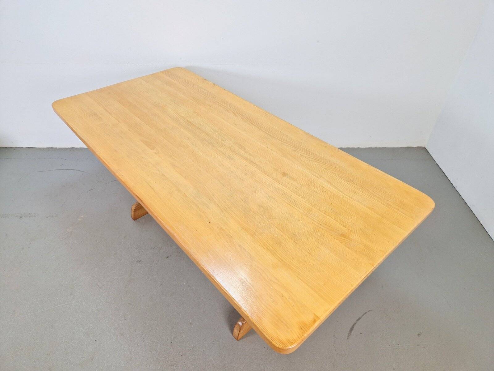 Vintage Danish Dining Room Trestle Table in Elm, 1960
