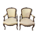 Paire de fauteuils style Louis XV beige