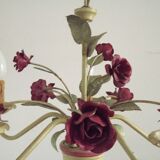 Lustre en métal à décor floral, France