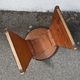 Wood and leather stool, handcrafted African art.