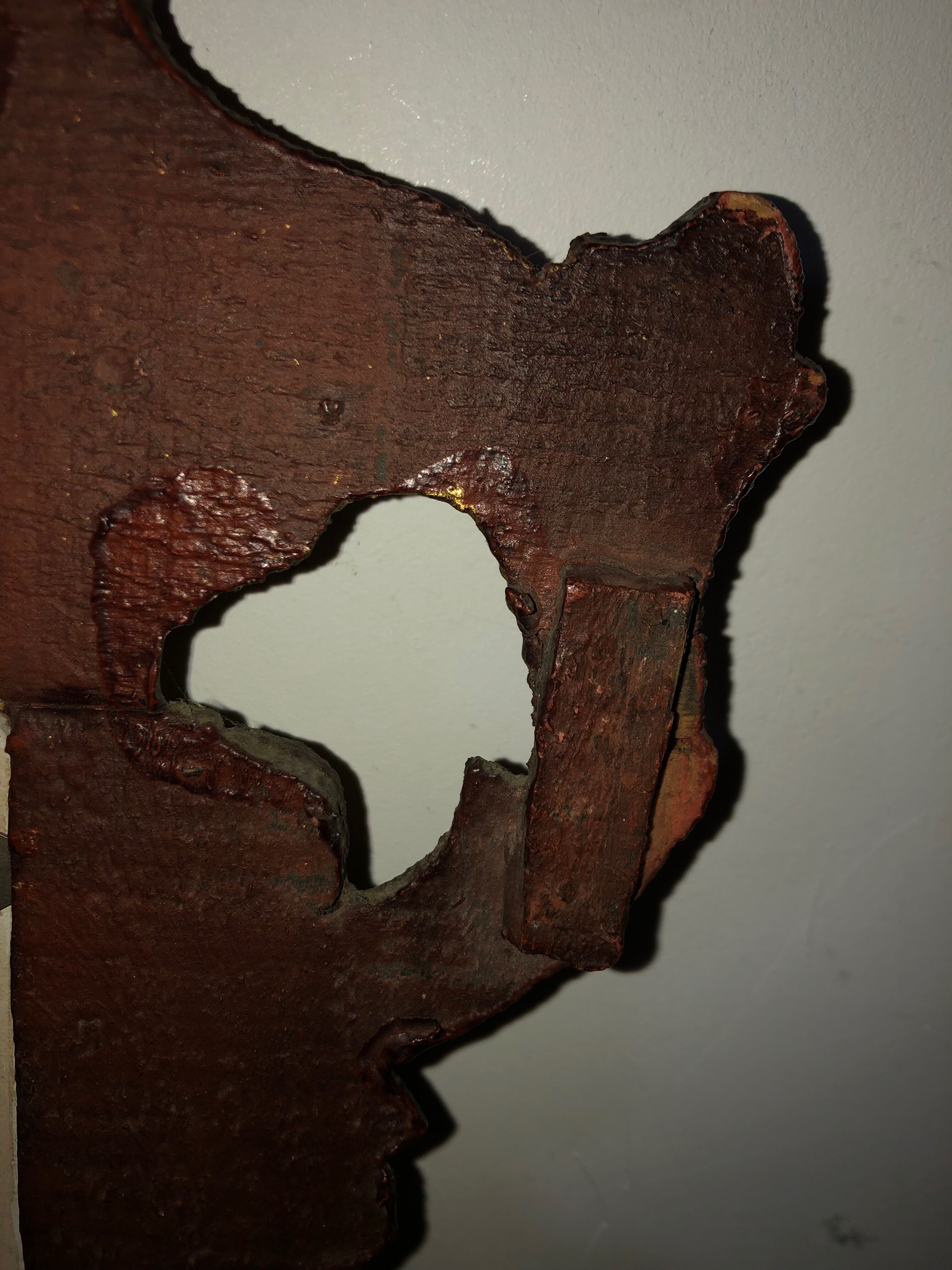 Golden wooden mirror old vintage 33x43cm