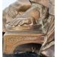 Antique bronze clock signed fireplace