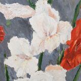 Painting on wood: gladiolus