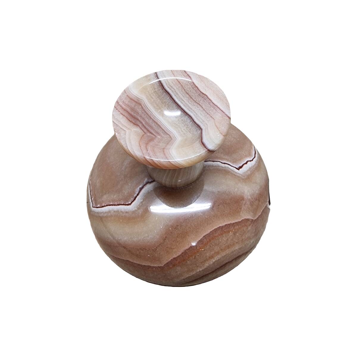 Vintage Onyx Marble Bowl On Foot 80s