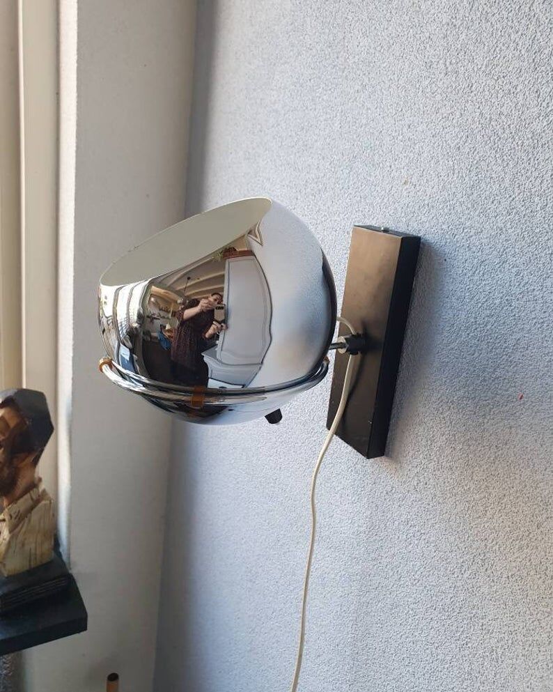 Vintage chrome wall applique 1970