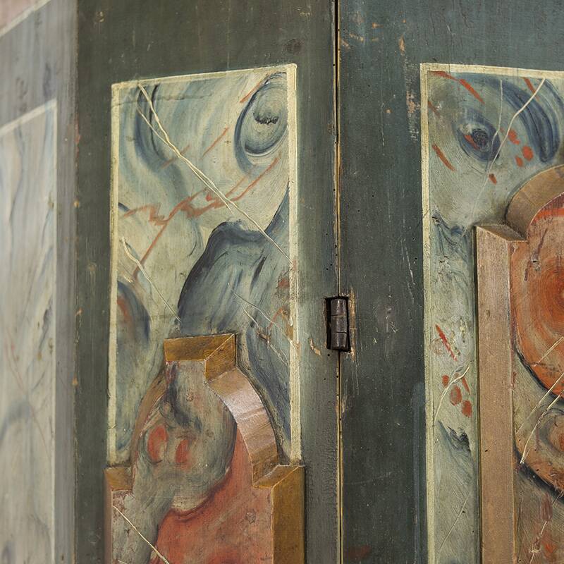 Folk art painted bridal wardrobe