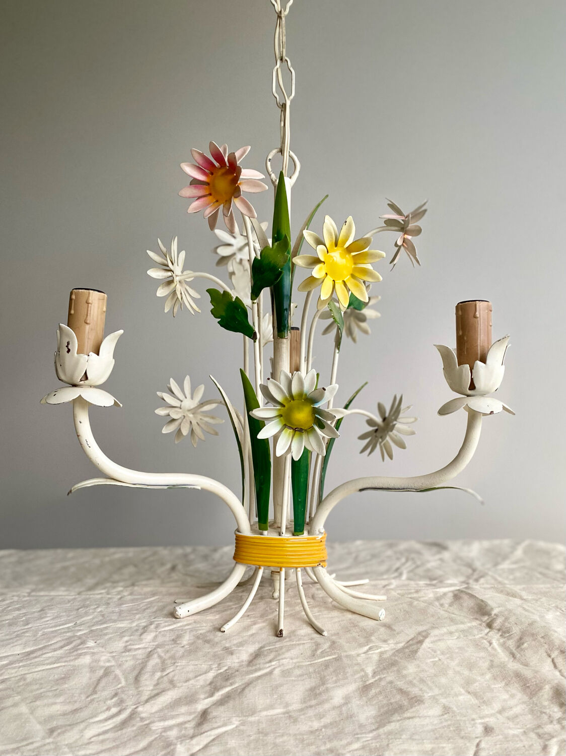 Daisy chandelier in sheet metal