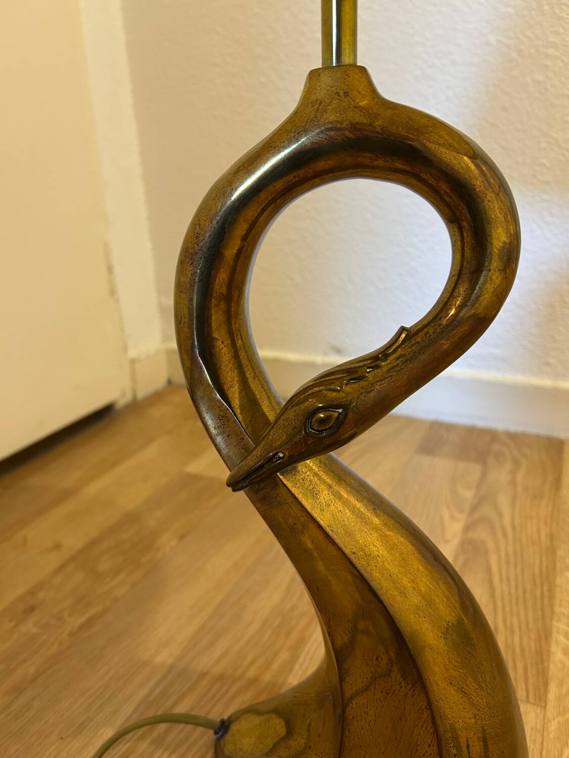 Lampe de table, sculpture cygne, par Regina, Italie 1970