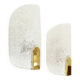 Large pair of wall lamps in brass & glass by Hillebrand