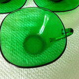 Vintage Vereco cups made of green glass