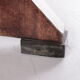 Sheepskin leather desk chair with wooden swivel base, 1970