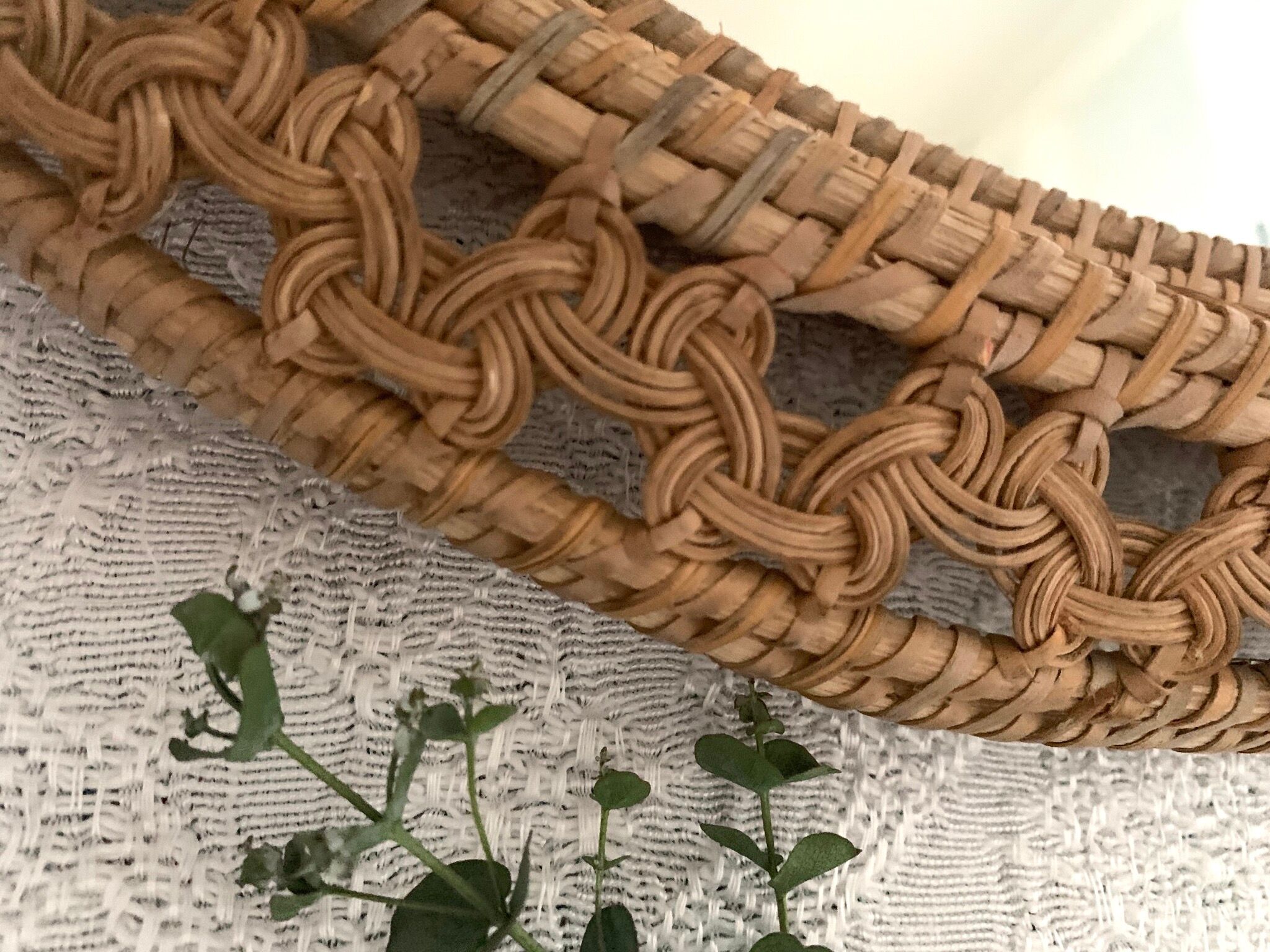 Vintage wicker mirror