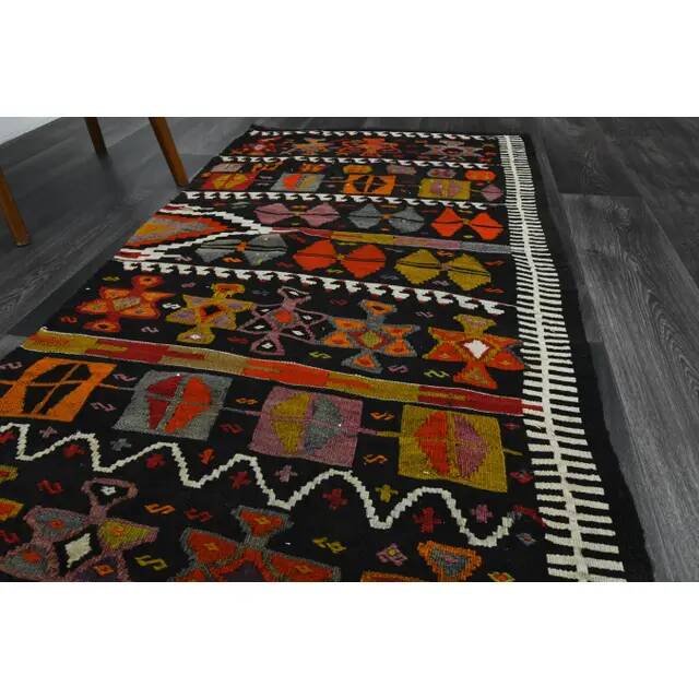 1970s Vintage Turkish Oushak Handmade Wool Cotton Brown Runner Rug 95x367