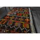 1970s Vintage Turkish Oushak Handmade Wool Cotton Brown Runner Rug 95x367