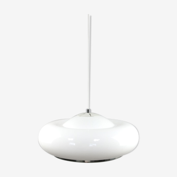 Suspension en acrylique blanc space age italienne