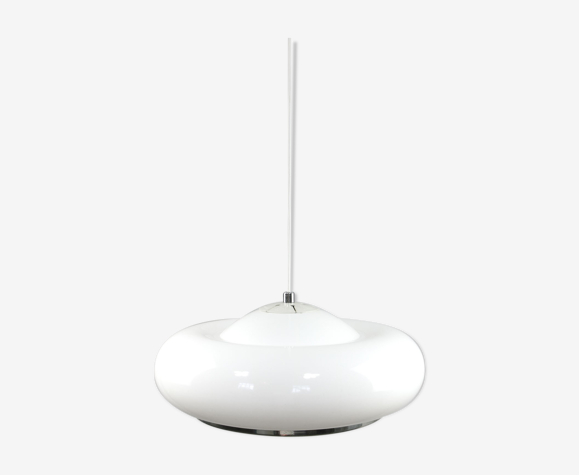 Suspension en acrylique blanc space age italienne