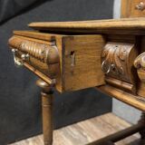 Renaissance style desk in solid oak circa 1850
