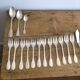 Set of 12 fish forks & 12 knives in silver metal