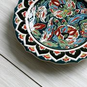 Enameled ceramic plate