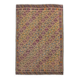 Yellow & Green Tribal Turkish Kilim Rug, 158x236Cm