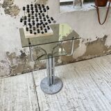 80s glass and marble console