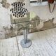 80s glass and marble console
