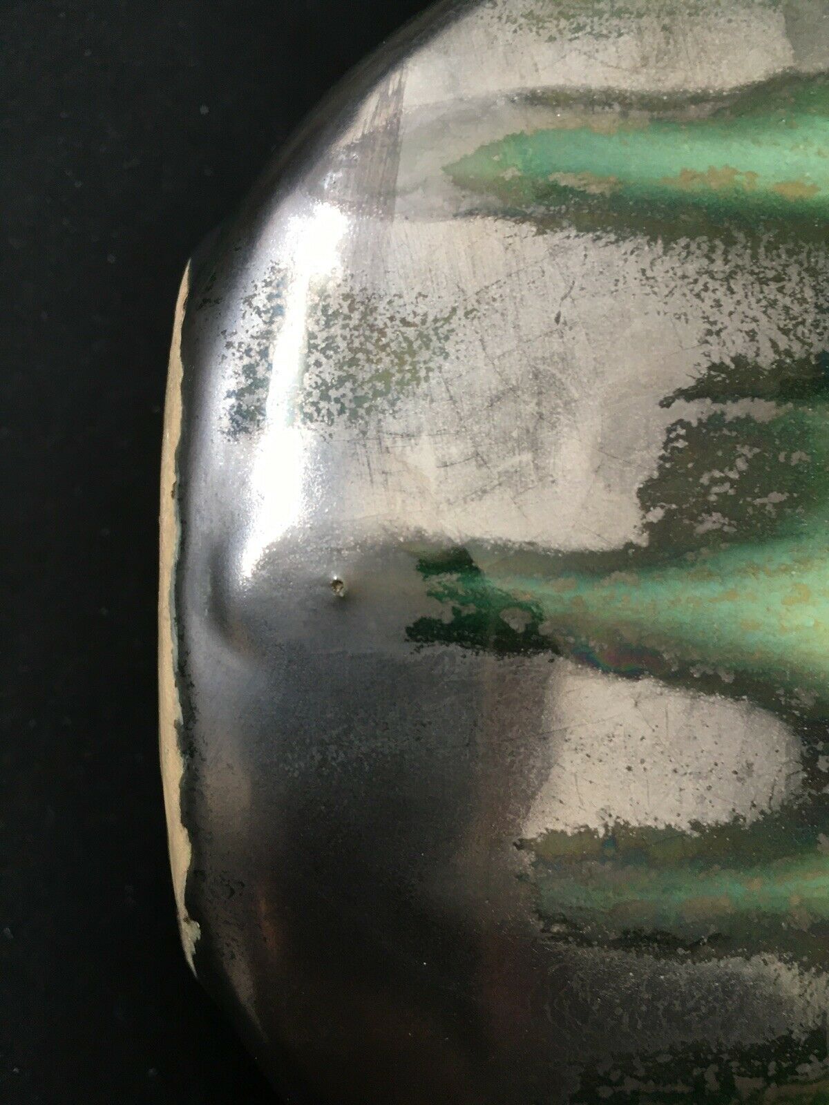 Carafe broc pitcher in green ceramic with metallic highlights