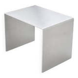 Minimalist brushed aluminum side table