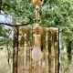 Suspension, smoked glass blade chandelier from the 1970s.