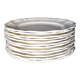 Sarreguemines series of 12 flat plates in opaque faience cream "terre de fer"