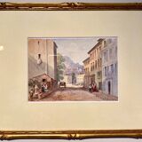 Old painting, landscape of Provence, Hyères, signed, early XX century
