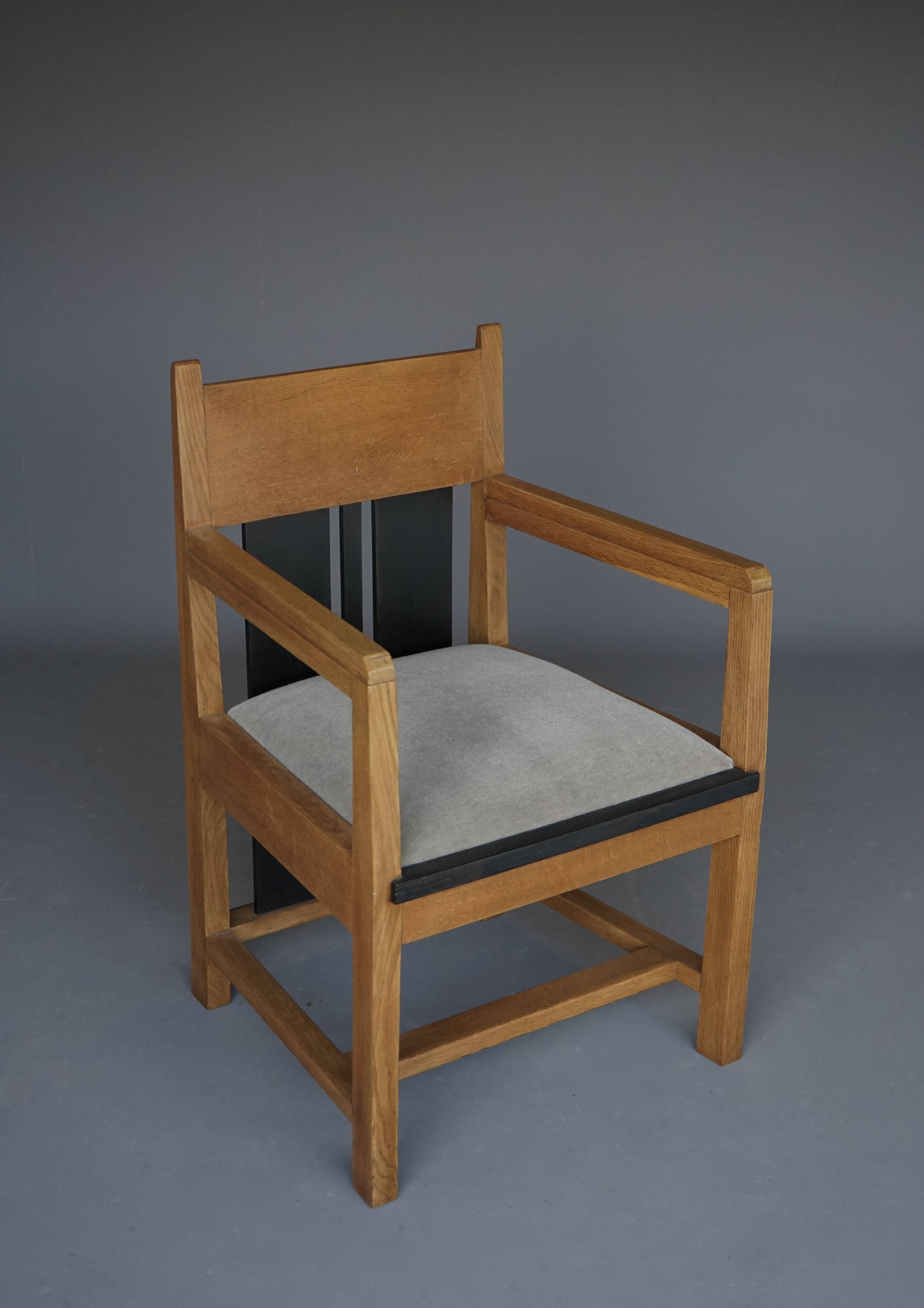Oak Dutch Art Deco Armchair by Cor Alons for Winterkamp & van Putten