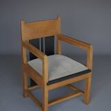 Oak Dutch Art Deco Armchair by Cor Alons for Winterkamp & van Putten