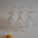 Set of 6 Cristal d'Arques 16cl Versailles vintage champagne flutes