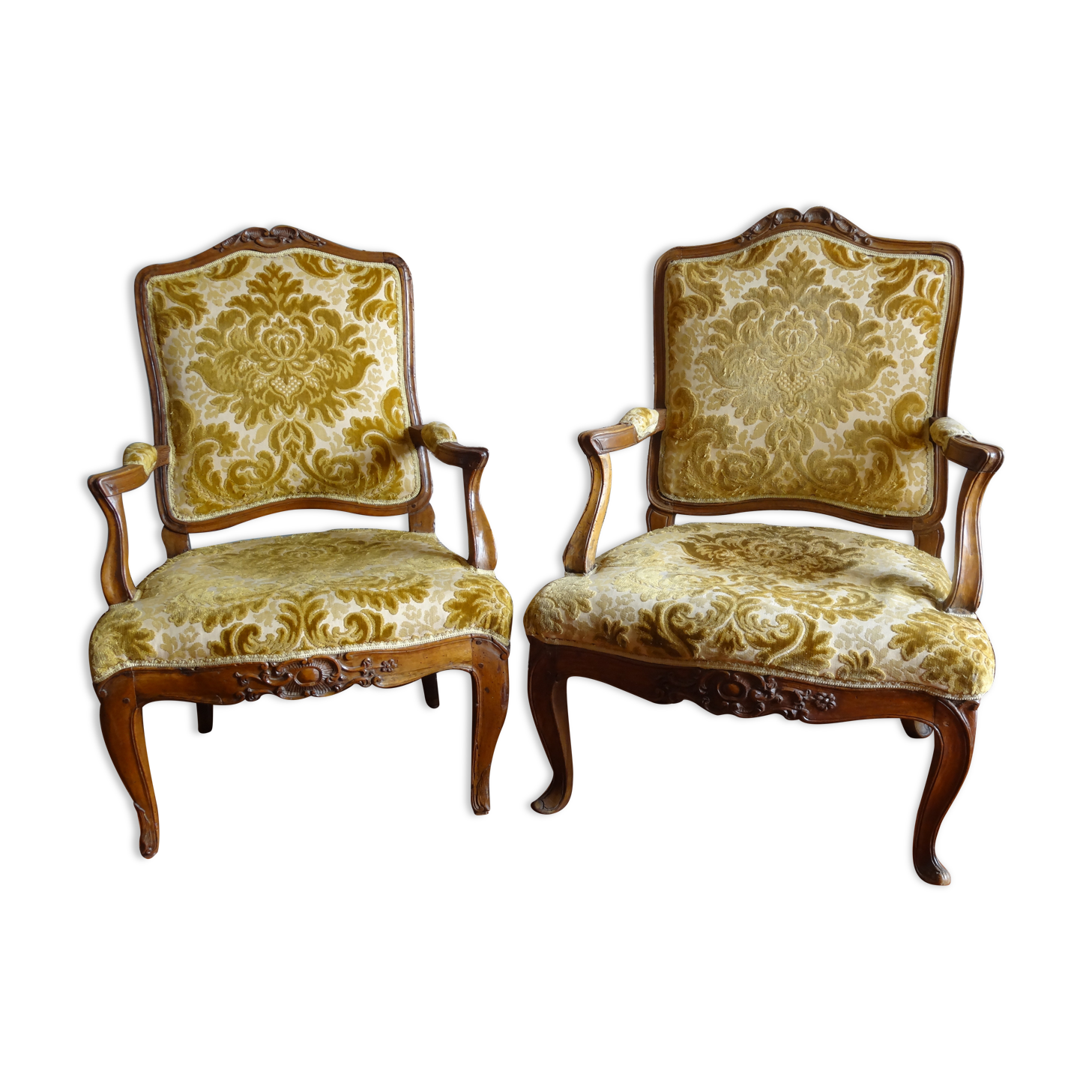 Counterpart of Louis XV period armchairs called "A la Reine"