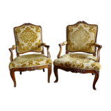 Counterpart of Louis XV period armchairs called "A la Reine"