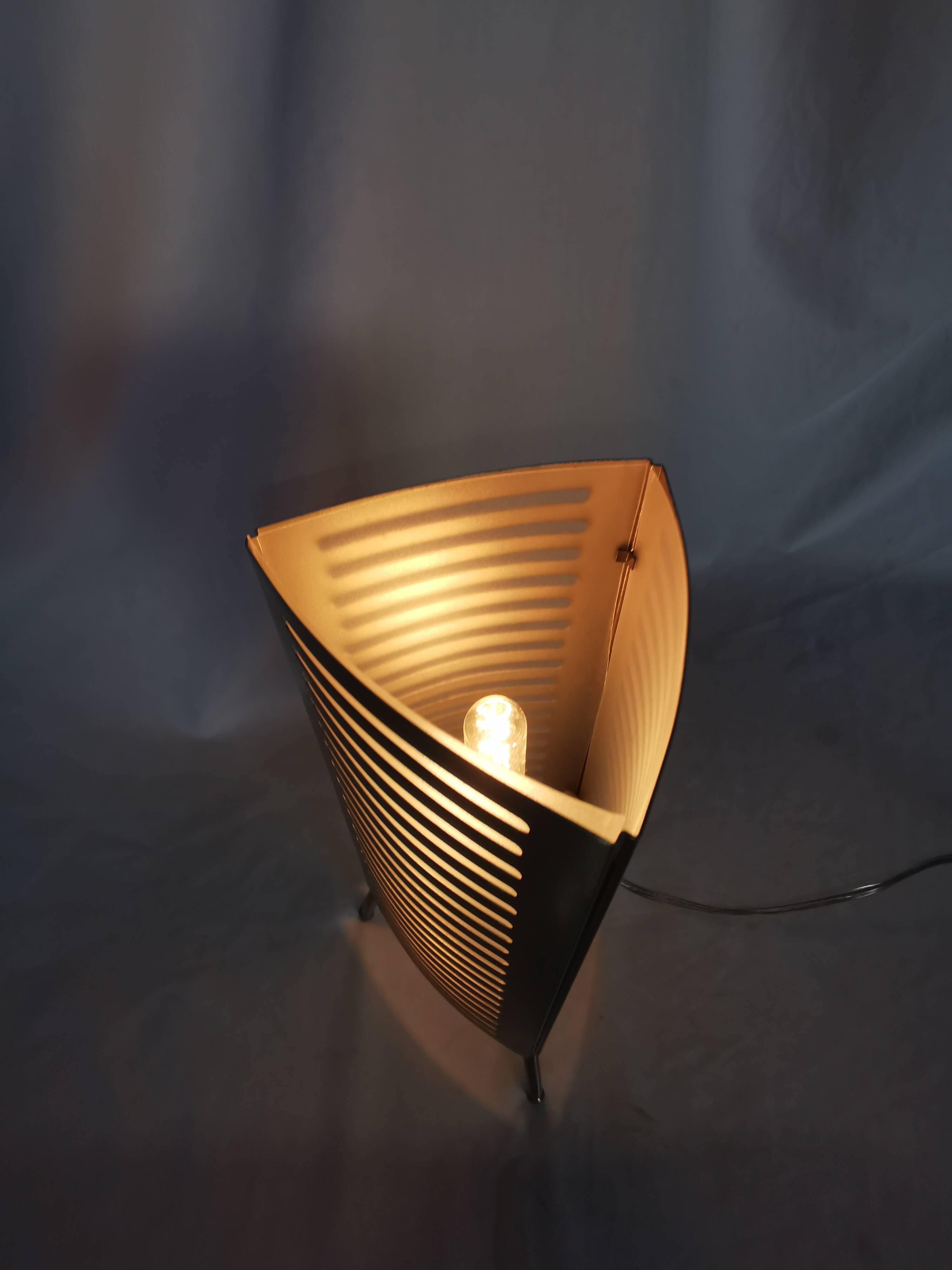 Openwork stainless steel table lamp, Sweden, 1990