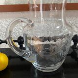 Large engraved crystal jug for orangeade
