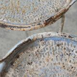 Two iron garden chairs 1950