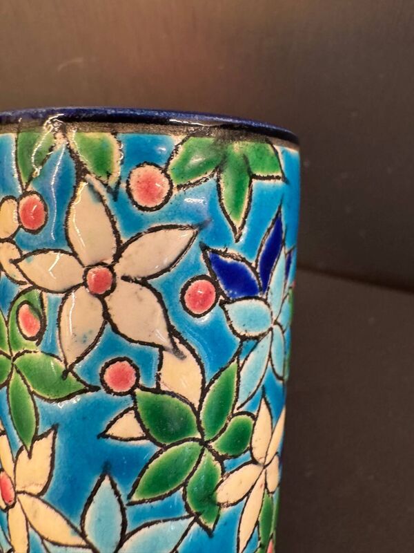 Vase rouleau Longwy