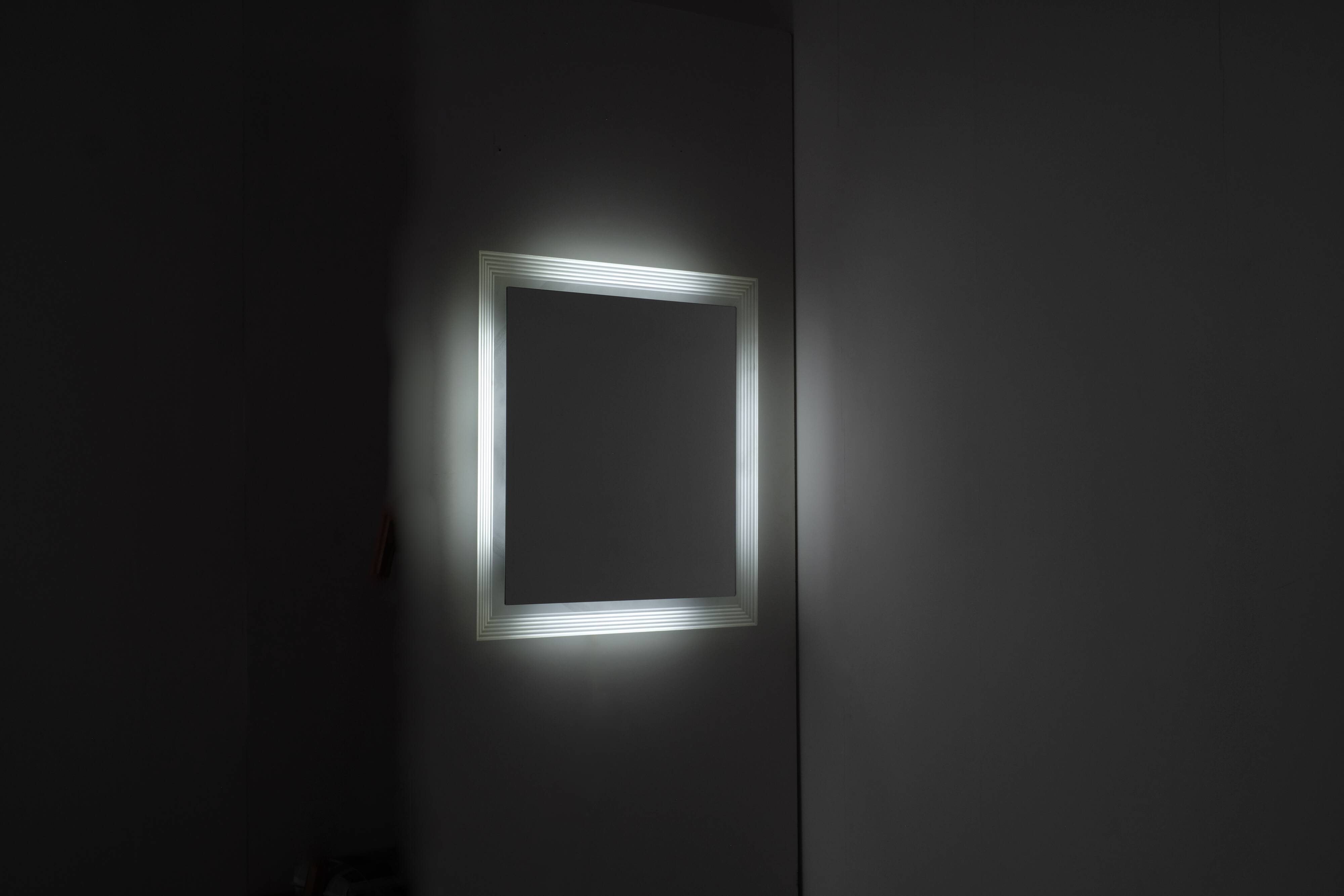 Vintage Square Glass Mirror, Italy 1970s.