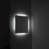 Vintage Square Glass Mirror, Italy 1970s.